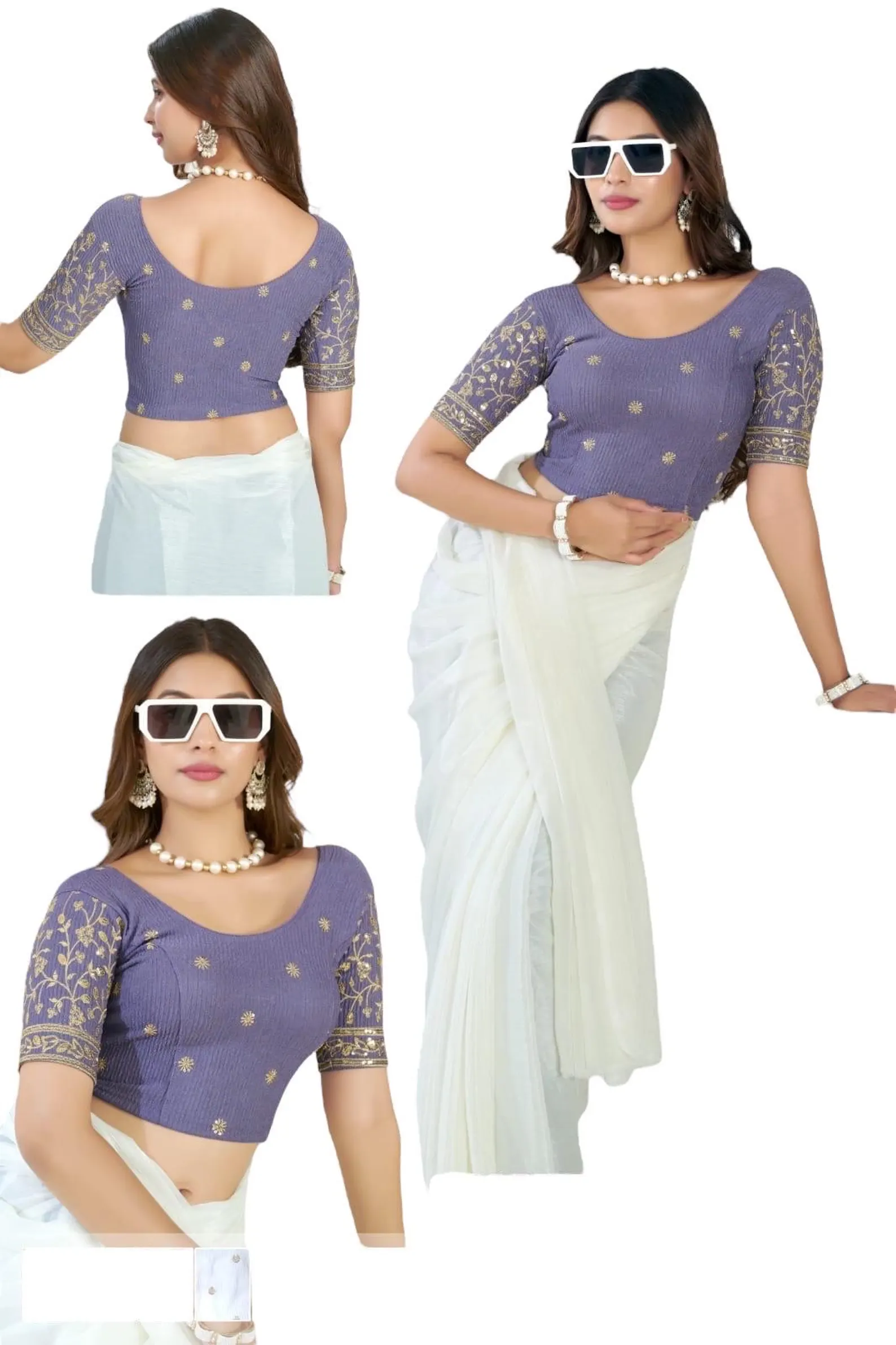 Stretchable Blouse – stretchy saree blouse crop top crop blouse choli - Image 3