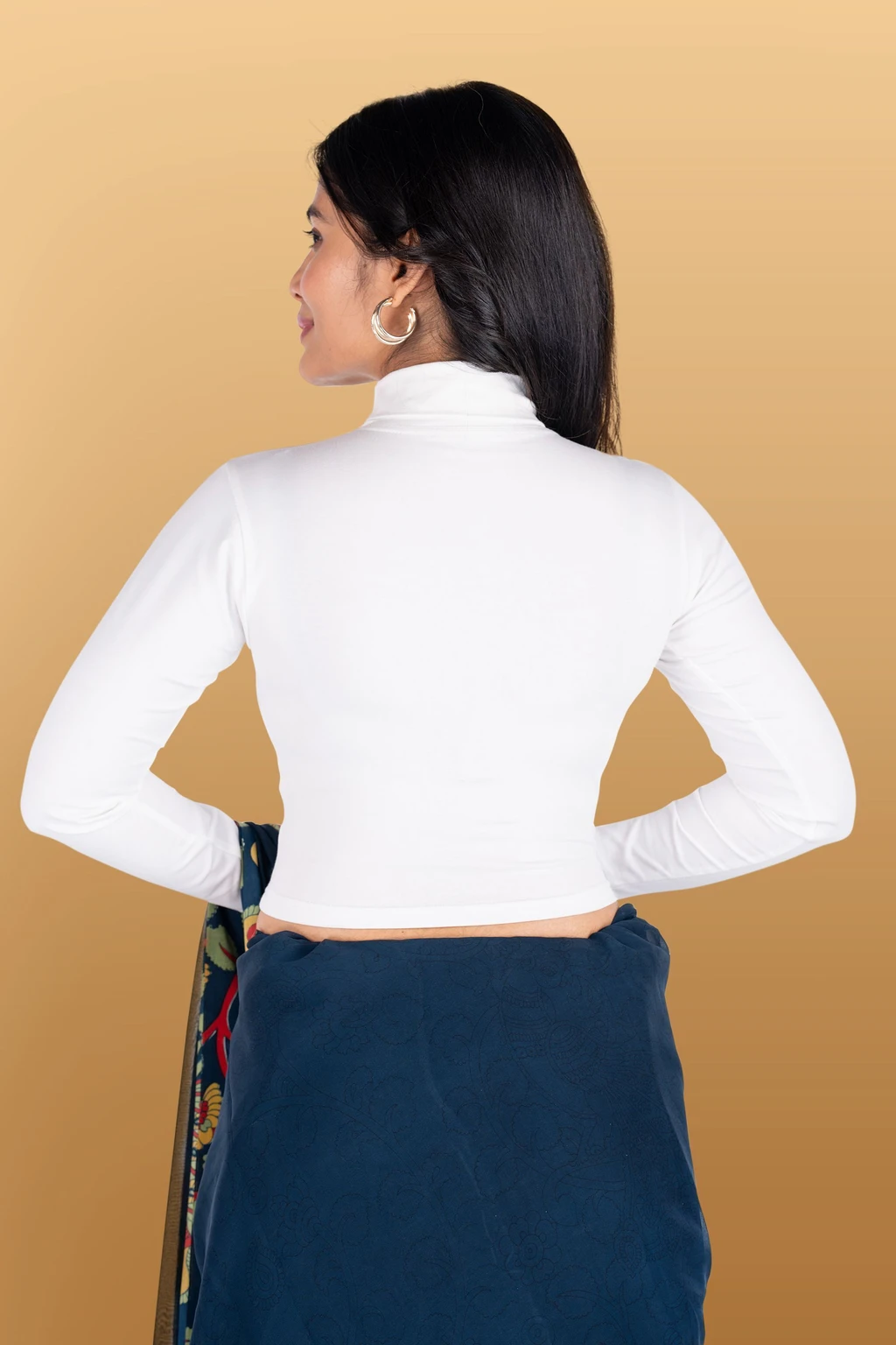 Full Sleeve Band collar Women Blouse - Image 4