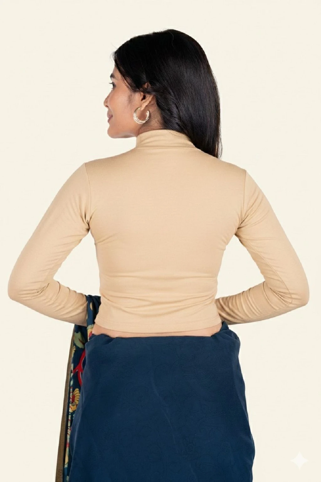 Full Sleeve Band collar Women Blouse - Image 4